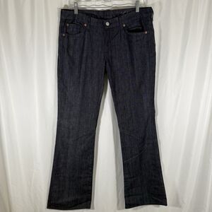 7 for all Mankind A Pocket Jeans Women's 31 Dark Wash Straight Leg Mid Rise Cott